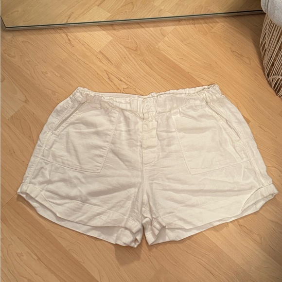 linen blend white shorts - Picture 1 of 3